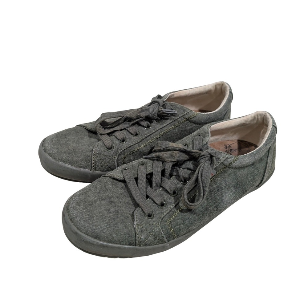 Taos Star Olive Green Canvas Low Top Lace Up Sneakers Womens 9 - Picture 9 of 11